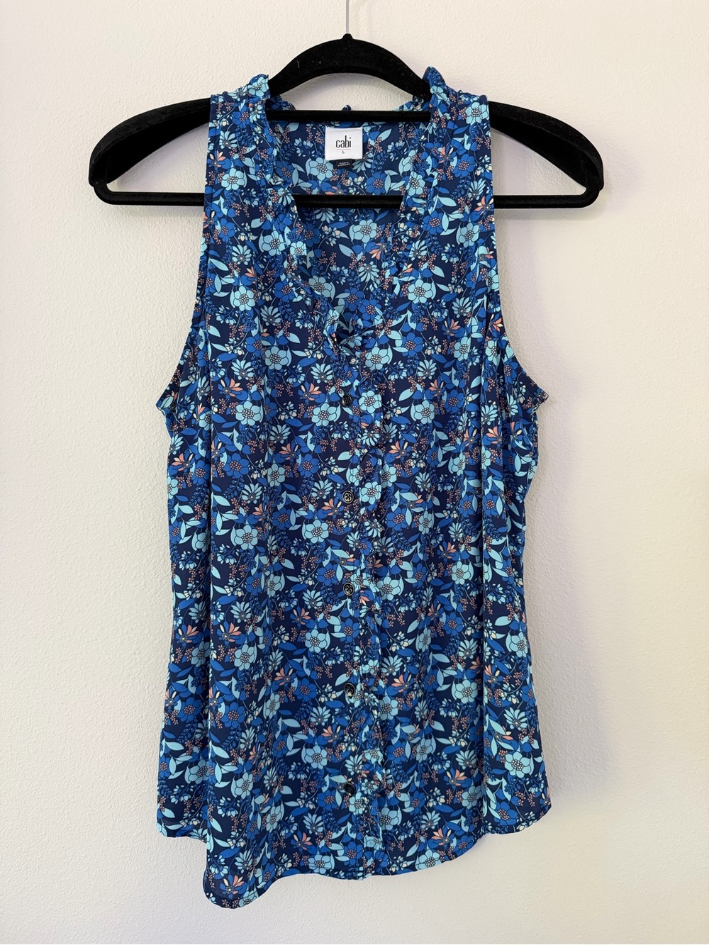 Cabi 4349 Take Two Blouse Blue Floral